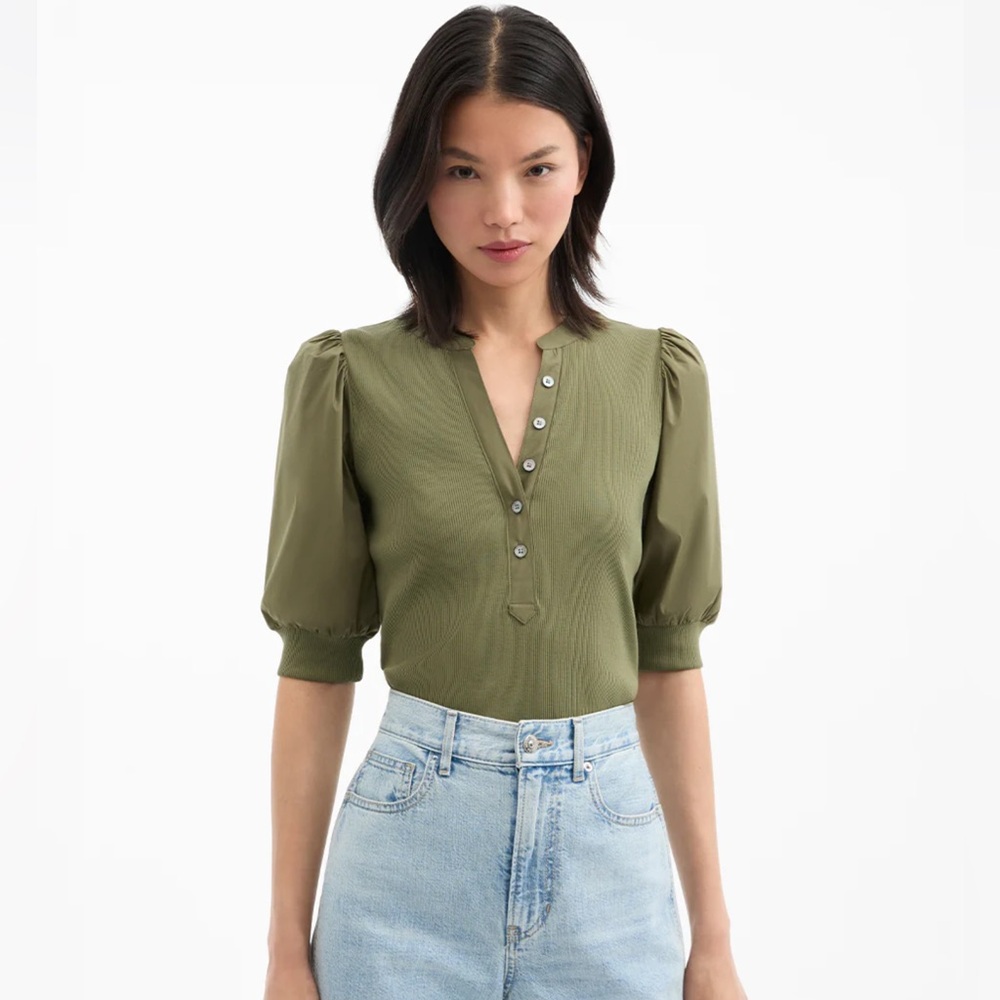 Veronica Beard Olive Green Blouse